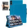 daunke Custodia magnetica per tablet TECLAST T65 13,4 pollici Android 16, daunke antiurto con slot per penna, impermeabile, antigraffio, supporto multi-angolo, con cinturino da polso, sottile, durevole