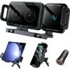 Olycism Supporto per cellulare auto per Galaxy Z Fold 6 5 4 3 2 con funzione di ricarica 15 W Dual Coils QC 3.0 Fast Wireless Charger Auto per Z Fold può ruotare automaticamente il supporto auto senza