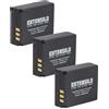 EXTENSILO 3x batteria compatibile con Panasonic Lumix DMC-TZ4, DMC-TZ3, DMC-TZ11, DMC-TZ2, DMC-TZ1, DMC-TZ15 fotocamera (1000mAh, 3,7V, Li-Ion)