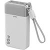 JUOVI Power Bank 20000mAh 90W Caricatore Portatile con Cavo Rimovibile | Ricarica Rapida PD QC con 4 Porte Display LED Batteria Esterna per Laptop MacBook iPad Steam Deck Telefoni
