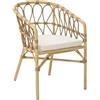 DRW Sedia da Esterno impilabile in Alluminio e Rattan con Cuscino, 78 x 56 x 62 cm