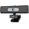 Sameuo Webcam G55 2K con doppio altoparlante e microfono per PC portatile | Videocamera USB per computer, FOV 120°, telecomando, telecamera di streaming Plug & Play, funziona con Zoom/Teams/Mac