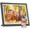 FULLJA Cornice digitale WIFI da 15 pollici, schermo touch screen FHD da 32 GB, rotazione automatica, montaggio a parete, condividi video tramite app e-mail, nuvola gratuita, regalo per mamma, papà,