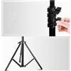 MKTOLHUs MKTOLHU - Treppiede regolabile per microfono, 150 cm, estensibile in lega di alluminio, con vite da 1/4, staffa pieghevole per proiettore per luce ad anello, fotografia, studio (55 cm)