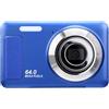 XUMIUZIY Fotocamera Digitale 4K, Videocamera Vlog da 64 MP con Zoom 16X e | Schermo LCD da 2,8 Pollici, Fotocamera CCD, Messa a Fuoco Automatica con Zoom Digitale 16X, per Viaggi Fotografici, Video