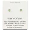 Philip Jones Orecchini a bottone con cuore in avventurina verde e cartoncino con citazione