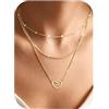 Chriscoco 3Pcs Collana Oro Donna CZ Cuore Croce Perle Collane Donna Collana Girocollo Donna Regolabile Collane a Strati Catenina Collana Ragazza - con Portagioie