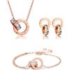 Gkaopi Parure Gioielli per Donna Ragazze Numeri Romani con Zircone Acciaio Pendente Inossidabile Placcato Oro Argento Collana Orecchini Bracciali Set di Gioielli Sposa Regalo
