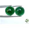 SBI Gems 9 MM Certificato Smeraldo Naturale Rotondo Cabochon Paio 6.03 Cts Non Trattato