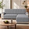 LINEAORO COSMOPOLITAN SALVADIVANO CON CHAISE LONG 2 POSTI GRIGIO SILVER