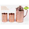 Fatto a mano Brocca per acqua in rame da 1 litro con 2 brocche in vetro set combinato per ...