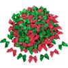 Rainway 200 mini nastri di raso in stile natalizio, eleganti piccoli fiocchi per confezionare regali e artigianato, fiocchi fatti a mano rosso-verde