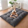 MAXYOYO Materasso Futon Tessuto-Chenille, 15cm Spessore, Rollisci Divano-Letto Pieghevole Riempito Spugna-Schiacciata, Craft-Bottoni, Pratico Tappetino-Pavimento Pieghevole (Escluso Struttura-Letto)