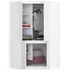 BDW - Armadio Angolare per Camera da Letto - Grande e Largo 100 cm, Alto 180 cm - Con Asta e Ripiani - Bianco