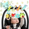 Kulveanju Spirale Passeggino Neonato Giochi 0-3 Mesi, Neonato Accessori Utili, Sonaglio Giochi Passeggino con Musicali, Regali per Neonati per Bambini da 6 a 12 Mesi, Peluche Elefante