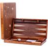 Syrace Set da Backgammon in legno intarsiato, classico portagiochi da tavolo strategico di grandi dimensioni da 40 cm, Backgammon con pedine Checkers per adulti e bambini