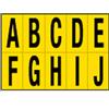 Cartelli Segnalatori Lettere adesive da A a J - in PVC - 56 x 99 mm - 10 et/fg - 1 foglio - nero/giallo conf. 10 pz - G01599