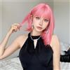 Creamily Parrucca corta rosa liscia con frangia per donna, parrucca sintetica liscia naturale per ragazze, parrucca rosa per travestimenti, feste e uso quotidiano, 25,4 cm