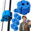 Ready Portacanna con sfere in silicone per portacanna READY Canne da pesca per il fissaggio dell'attrezzatura Cinghia da cintura Confezione di cinture Portacanna blu, 6 pezzi