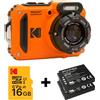 Kodak PIXPRO WPZ2OG6 fotocamera digitale 1/2.3" Fotocamera compatta 16,76 MP BSI CMOS 4608 x 3456 Pixel Nero, Arancione