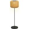Outsunny Lampada Solare da Giardino Accensione Automatica Ø34x130 cm Giallo | con LED, Lampada da Esterno, in Rattan PE e Acciaio