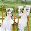 Naseom 2 fiocchi per sedie in tulle, in chiffon, decorazione in tulle | per decorazioni per feste di compleanno, sfondo, arco nuziale, fascia in organza per sedie, 100 x 150 cm