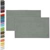 ZOLLNER 2 tappetini da bagno - morbidi e assorbenti zerbini da doccia - lavabili a 95°C - cotone - 50x70 cm - grigio chiaro