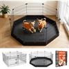 VEVOR Box per Cani da 61 cm 8 Pannelli con Fondo Imbottito Colore Nero, Recinto Metallico Pieghevole per Interni con Porta, per Recinzione Esercizio Cuccioli e Animali Domestici di Piccola Taglia