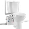 VEVOR Sistema di Triturazione per WC con Pompa Trituratrice 800 W, Scarico Posteriore WC Scarico Verso l'Alto per Seminterrato, Smaltimento dell'Acqua a Doppio Scarico, Kit Sistema Triturazione WC