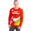 United Labels The Grinch Maglione natalizio per uomo e donna - Merry Grinchmas Inverno Maglia Maglione Ugly Christmas Sweater Unisex Natale Rosso