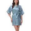 Starblazia Women's Satin Robe Dressing Gown Summer Silk Bridesmaids Robe Oblique V-Neck Short Style Bridal Dressing Gown for Women