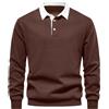 Rayson Polo Uomo Maniche Lunghe in Maglia con Bottoni Top Invernale Caldo | Polo con Risvolto,Casual e Basic,Slim Fit,per Sport All'aria Aperta