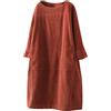 Onsoyours Abito Donna Manica Lunga Oversized Velluto a Coste Vestito Elegante Tunica Taglie Forti Midi Abiti Velluto con Tasca