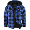 JACKETOWN Giacca Uomo in Pile Con Cappuccio Camicia in Flanella a Quadri Giacca Intermedia Calda E Imbottita Giacca Casual Con Tasche Ideale per Autunno E Inverno