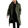 Runcati Cappotto da uomo Regular Fit Trench Cappotto Lungo Risvolto Doppio Petto Lana Business Giacca Inverno Peacoat