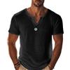 Generico Camicia in Lino Uomo Manica Lunga, Camicia Uomo Lino Viscosa Fantasia Adjustable Long Sleeves Camiciotto Solid Color Collo Coreana Maglia with Double Profile Shirt Maglia Linen Easy Iron