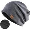 Djfkey Berretto da donna caldo autunno inverno Slouch Beanie cappello da uomo copricapo in cotone lavorato a maglia flessibile per il tempo libero leggero Chemo Invernale