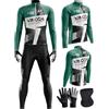 XRLQZH Tuta Ciclismo Invernale Uomo, Completo Termico Antivento MTB Maglia Manica Lunga+Pantaloni 9D Gel con Pettorina, Manica Lunga Completo Strada MTB Bici