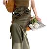 ERHTGUO Pantaloni Donna Estate Seta Gelata Pantaloni A Gamba Larga in Raso for Donna Pantaloni Dritti da Abito in Seta Estiva Eleganti Casual Lunghi Primaverili