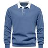 Rayson Polo Uomo Maniche Lunghe in Maglia con Bottoni Top Invernale Caldo | Polo con Risvolto,Casual e Basic,Slim Fit,per Sport All'aria Aperta