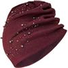 MARCBUSE Cappello invernale da donna decorato con perle finte in poliestere, comodo ed elastico, per il tragitto quotidiano e il tempo libero, cappello sportivo