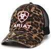 ARIAT Cappellino da donna in ponyflo leopardato nero con chiusura in velcro, Nero leopardato., Taglia unica