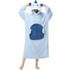Luojida Felpa Plaid con Cappuccio Animale Coperta Portatile Unisex Wearable Blanket Hoodie Donna Oversize Plaids Manica Uomo