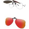 AOZAN Occhiali da sole polarizzati clip-on Flip Up per Ray-Ban RB6489 | RX6489 58 mm, protezione UV e vestibilità sicura
