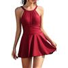 SHEKINI Costumi da Bagno Donna Un Pezzo con Gonna Ruched Skirted Dimagrante Costume Intero Controllo Addominale Swimwear Sport Bikini da Spiaggia