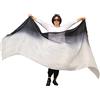 Winged Sirenny Velo in Seta per Danza Orientale e Tribale, Sciarma Aerea con Doppio Colore a Sfumatura Manuale, Leggero e Fluido per Performance, Festivals e Laboratori