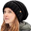 TOP-EX M/L/XL 100% Lana Slouchy Beanie per le Donne Inverno Cappello Fodera In Pile Cappelli In Maglia Calda