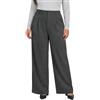Cicy Bell Pantaloni da donna taglie forti, in tessuto a nido d'ape | vita alta, gamba larga, casual, elegante, oversize, pantaloni palazzo con tasche