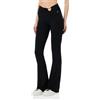 BOXEUR DES RUES Pantalone a Zampa con Piercing da Donna, Nero