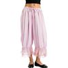 NUFIWI Donne Y2k Pizzo Trim Pantaloni Smock Elastico in Vita Lungo Bloomers Pant Increspature Ritagliata Lounge Pigiama Pantaloni Corti Slip